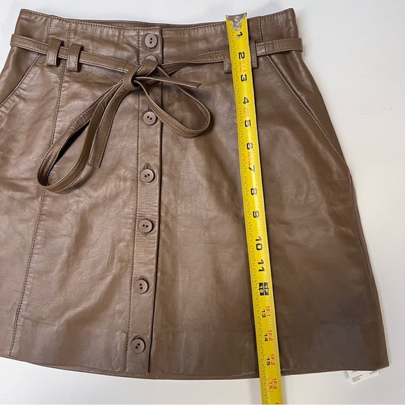 Joie Tolain Lamb Leather Mini Skirt size 0 with flaw - Picture 11 of 15